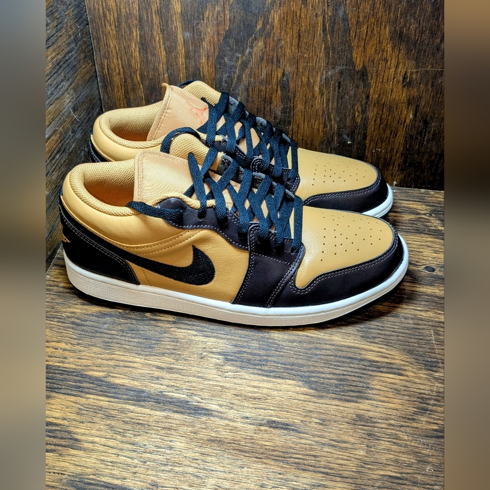 Nike‎ Air Jordan 1 Low Flax Baroque Brown HQ3603-201 Men's Size 10.5